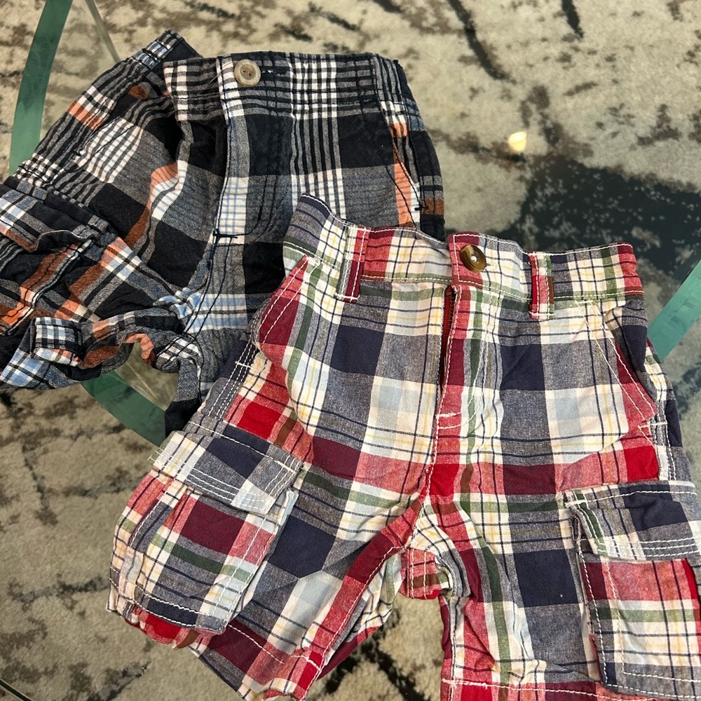 Crazy 8 Plaid Cargo Shorts Set - Multicolor